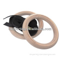 High quality wooden gym ring with strap